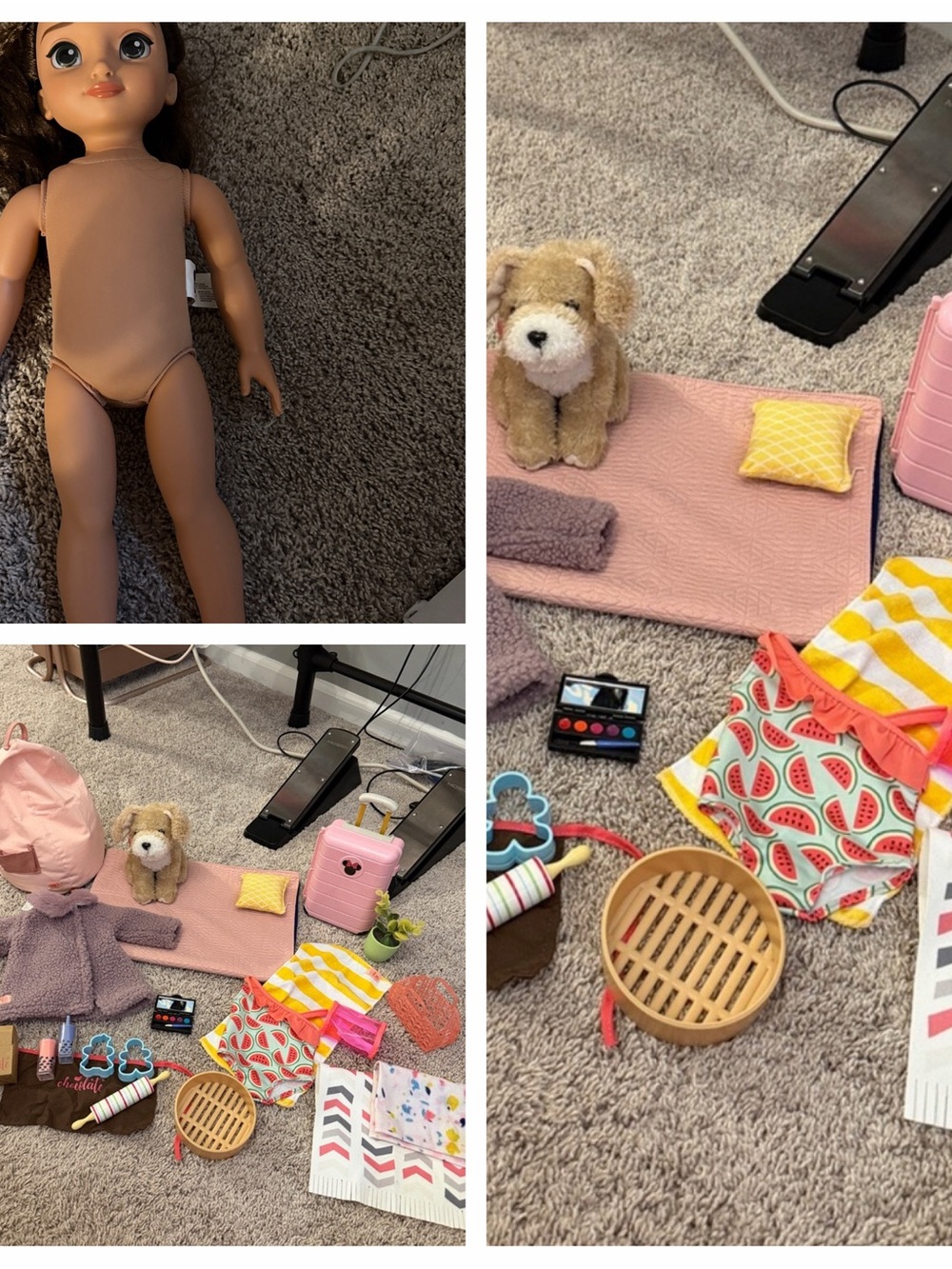 EUC og dolls American girl dolls toys Plush Dog Playset Blanket bean bag chair